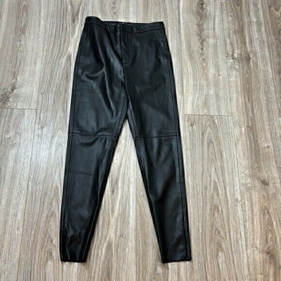 Zara Pants - Zara black faux leather pants new size Medium skinny new